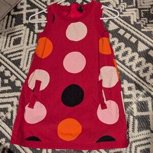 Girl's Size 8 Hot Pink Corduroy Polka Dot Dress